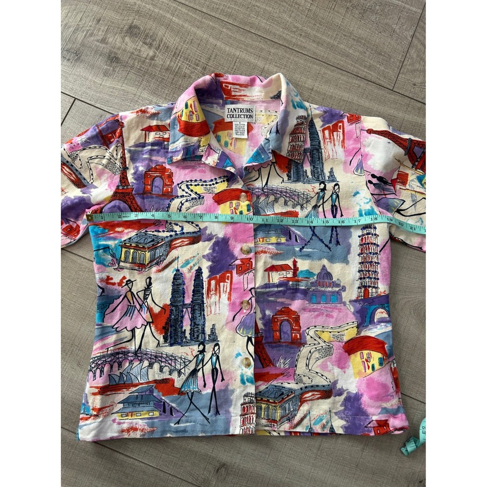 Tantrums Collection Colorful City Print Cotton Jacket Small - Picture 6 of 9